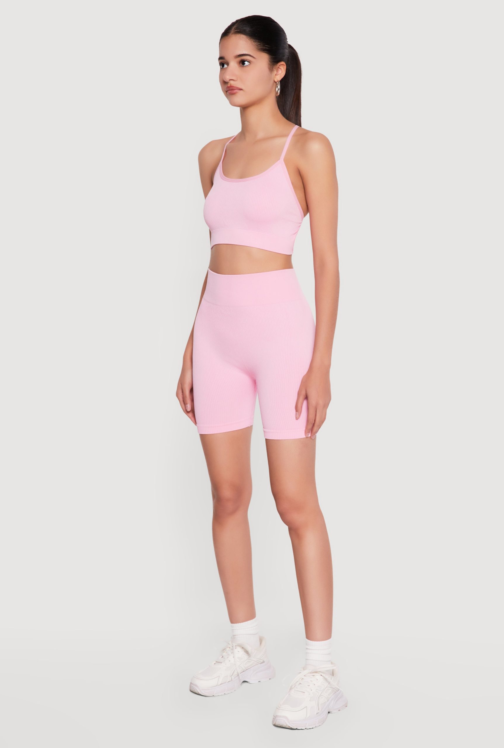 Seamless Criss Cross Back Detail Sports Bra - Image 3