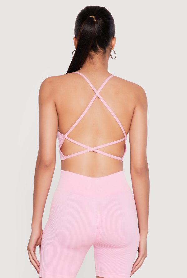 Seamless Criss Cross Back Detail Sports Bra