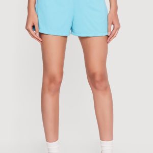 Ribbed Knit Varsity Stripe Detail Shorts - Image 3