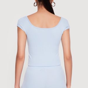 3 New York Graphic V Neck Crop Top - Image 5