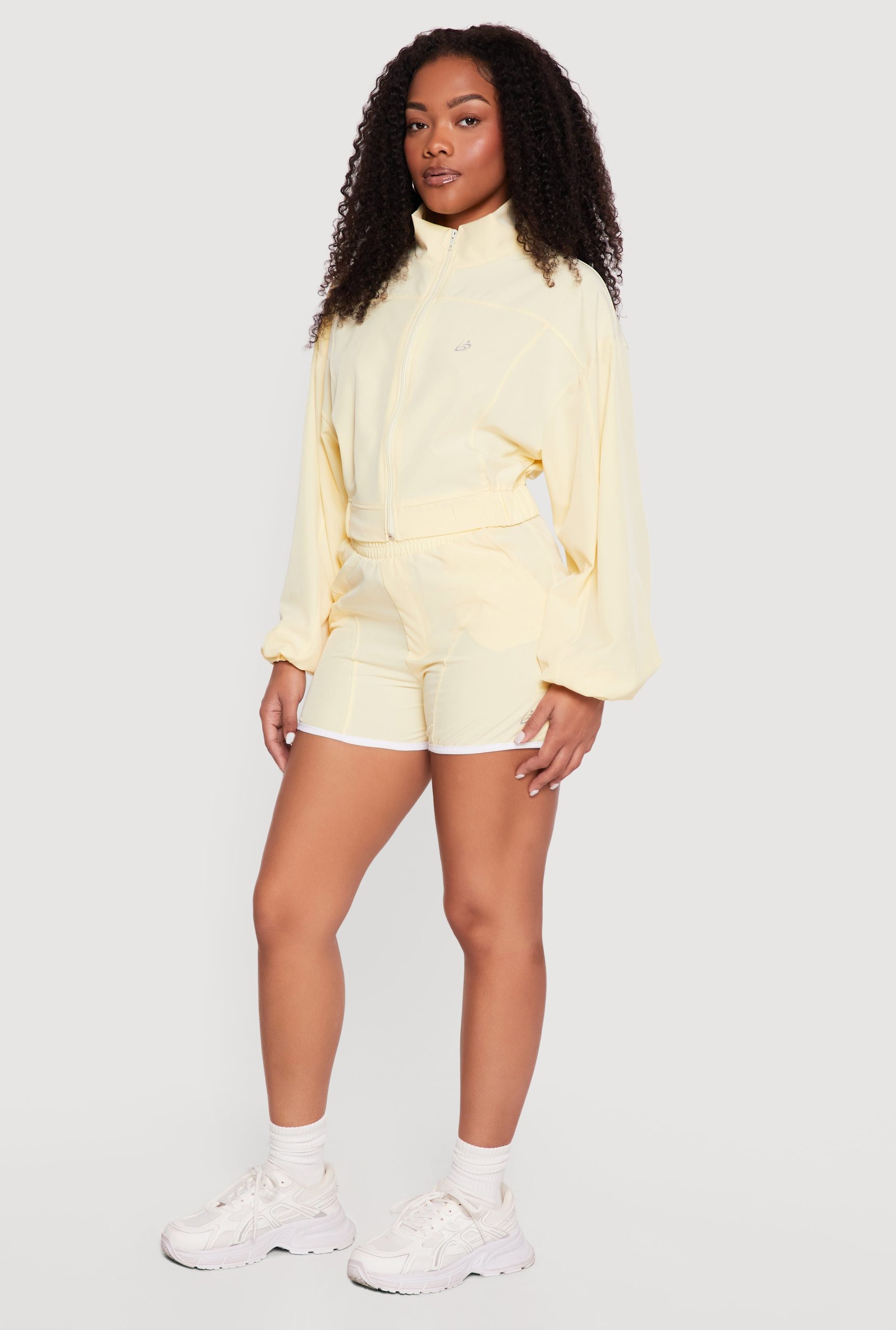 Drop Shoulder Zip Front Mock Neck Track Jacket - Image 3