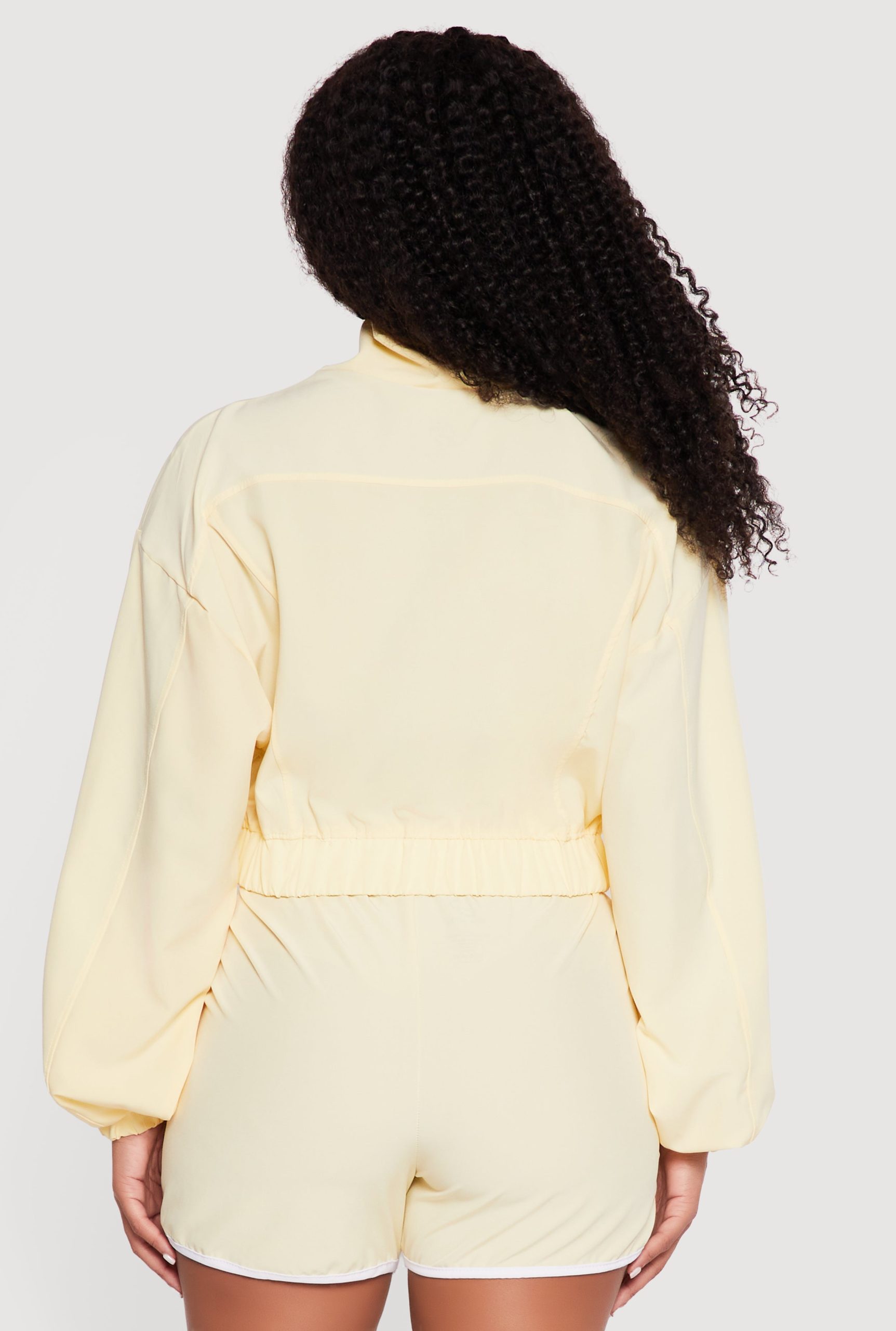 Drop Shoulder Zip Front Mock Neck Track Jacket - Image 5
