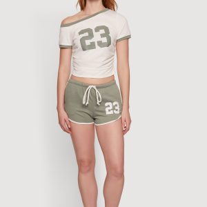 Asymmetrical Neckline 23 Graphic Tee - Image 2