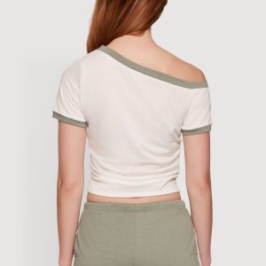 Asymmetrical Neckline 23 Graphic Tee - Image 5