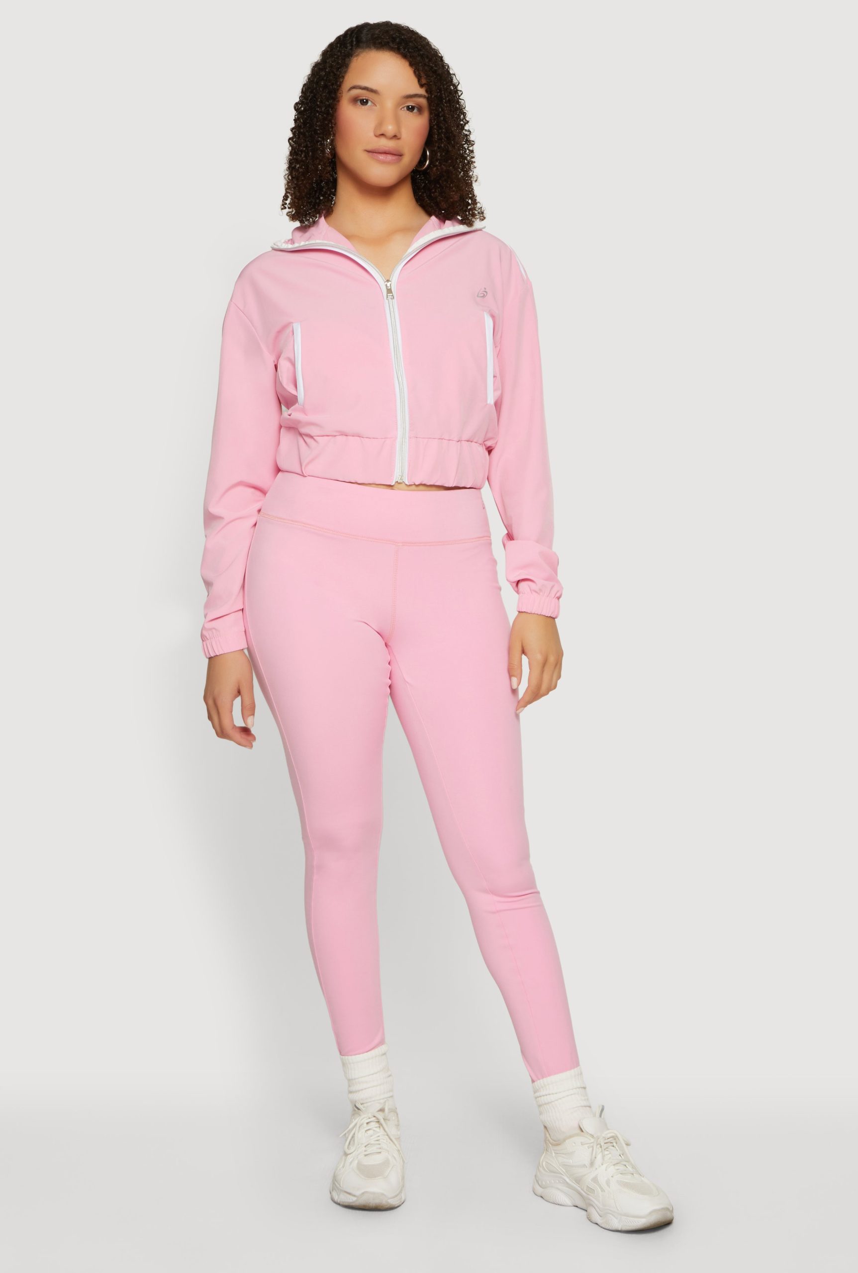Contrast Trim Zip Front Cropped Track Jacket - Image 2
