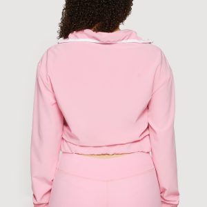 Contrast Trim Zip Front Cropped Track Jacket - Image 5