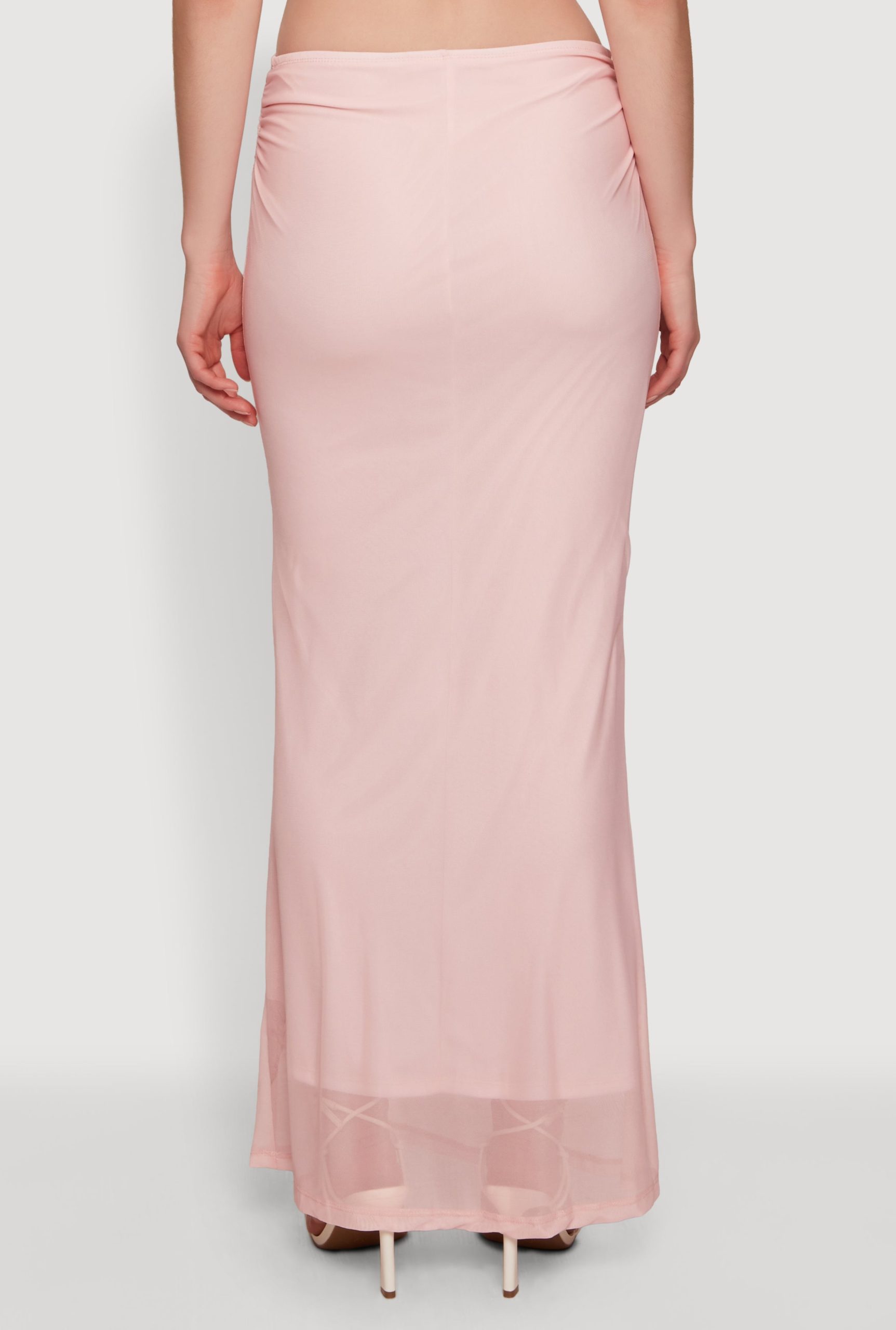 Flower Print Mesh Maxi Skirt - Image 5