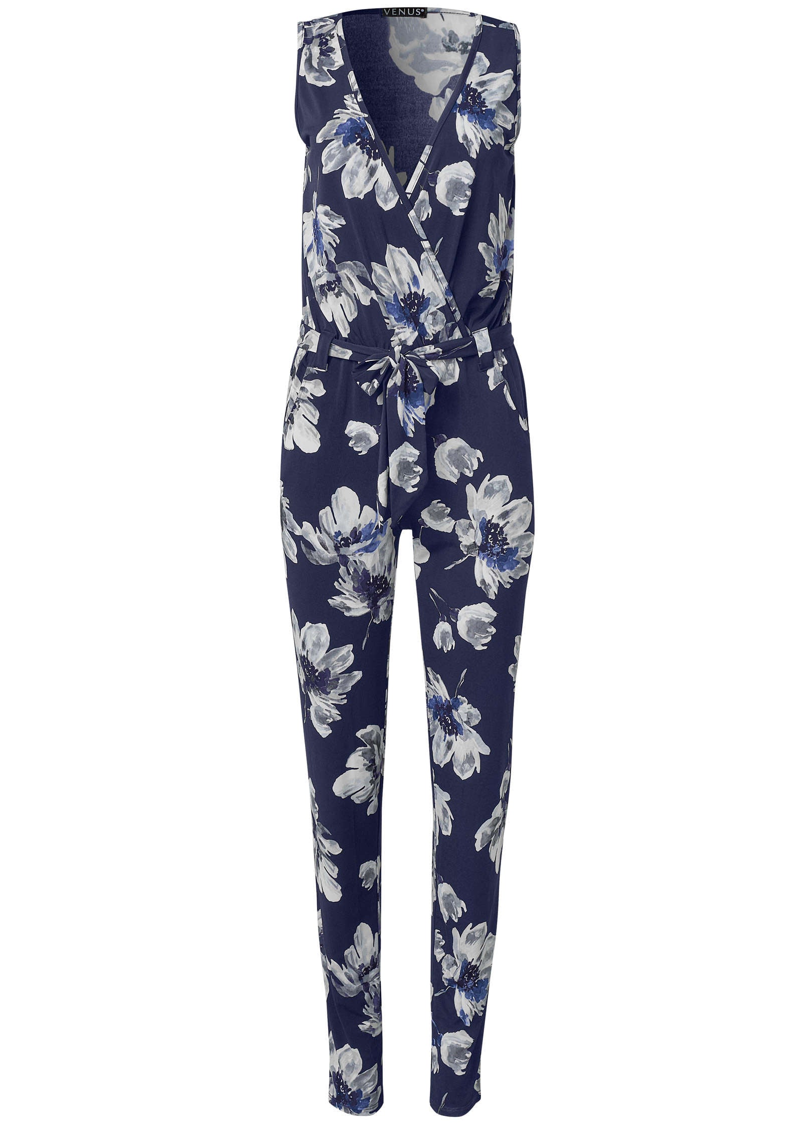 Floral Print Jumpsuit - Navy Multi - Image 4