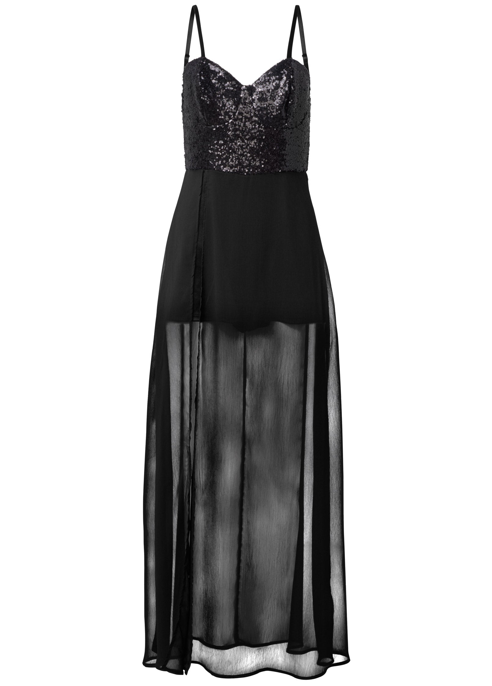 Sequin Top Overlay Romper - Black - Image 5