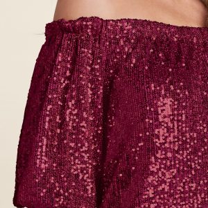 Sequin Off-The-Shoulder Dress - Red - Image 4