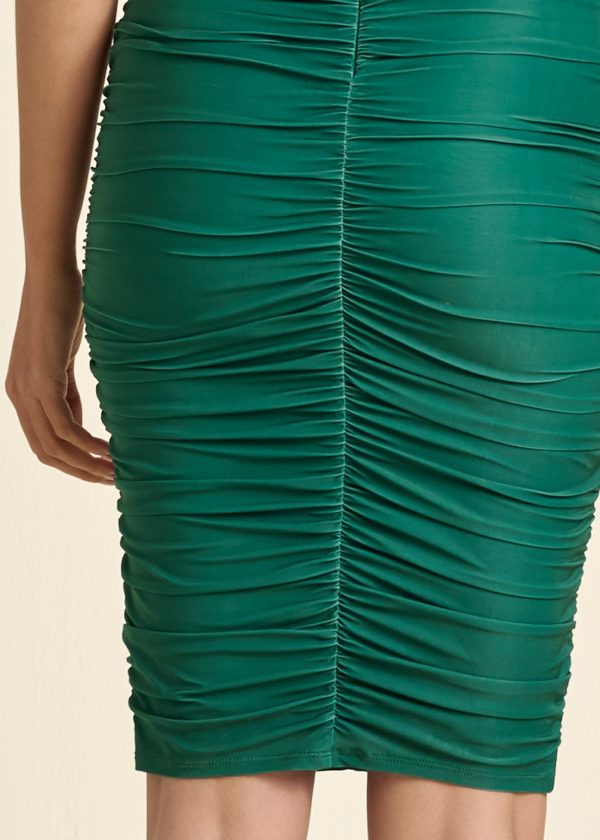 Ruched Mini Dress - Green