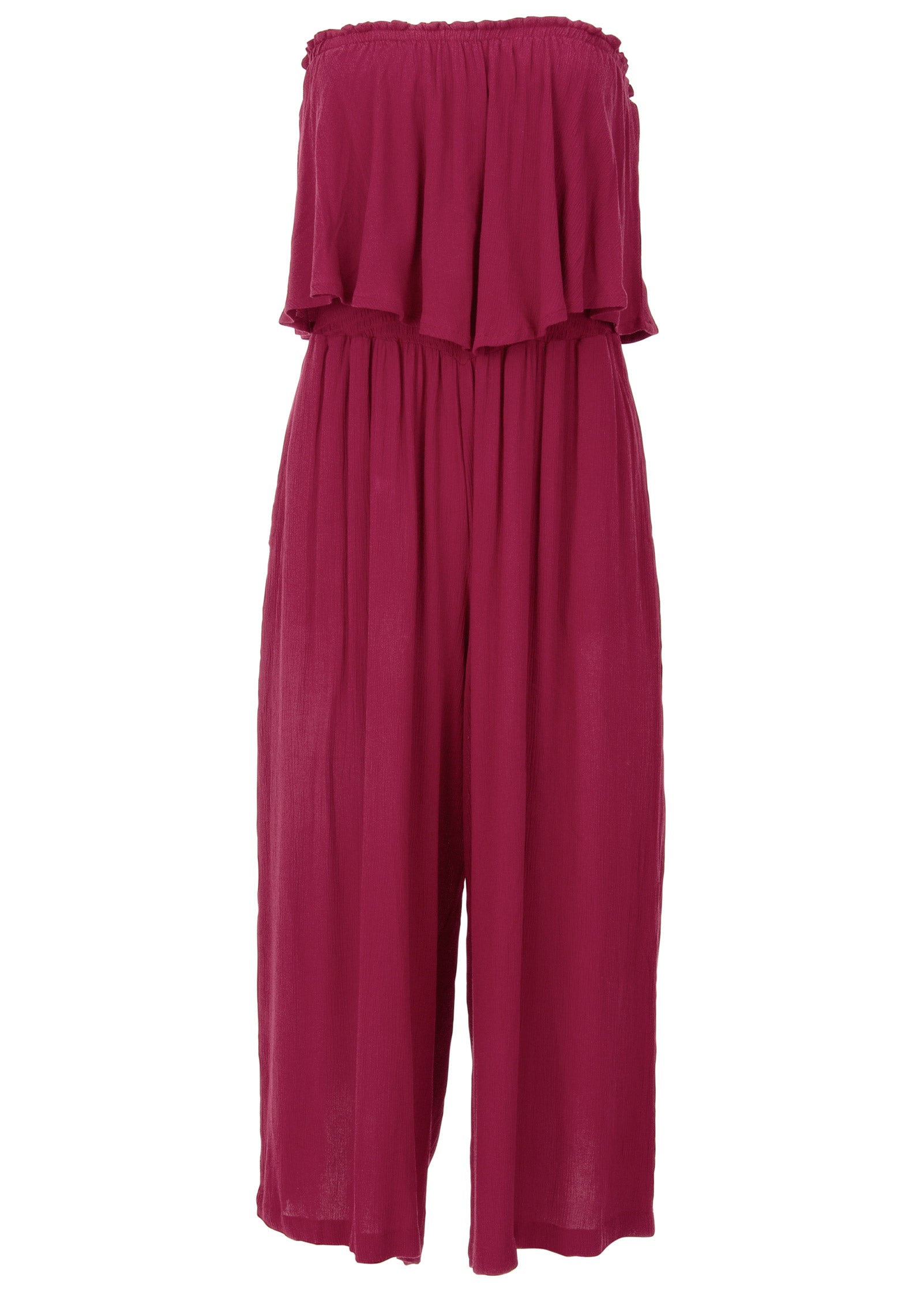 Strapless Ruffle Jumpsuit - Mauve - Image 3
