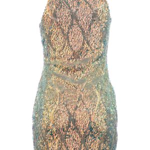 Opulent Sequin Mini Dress - Champagne Multi - Image 4