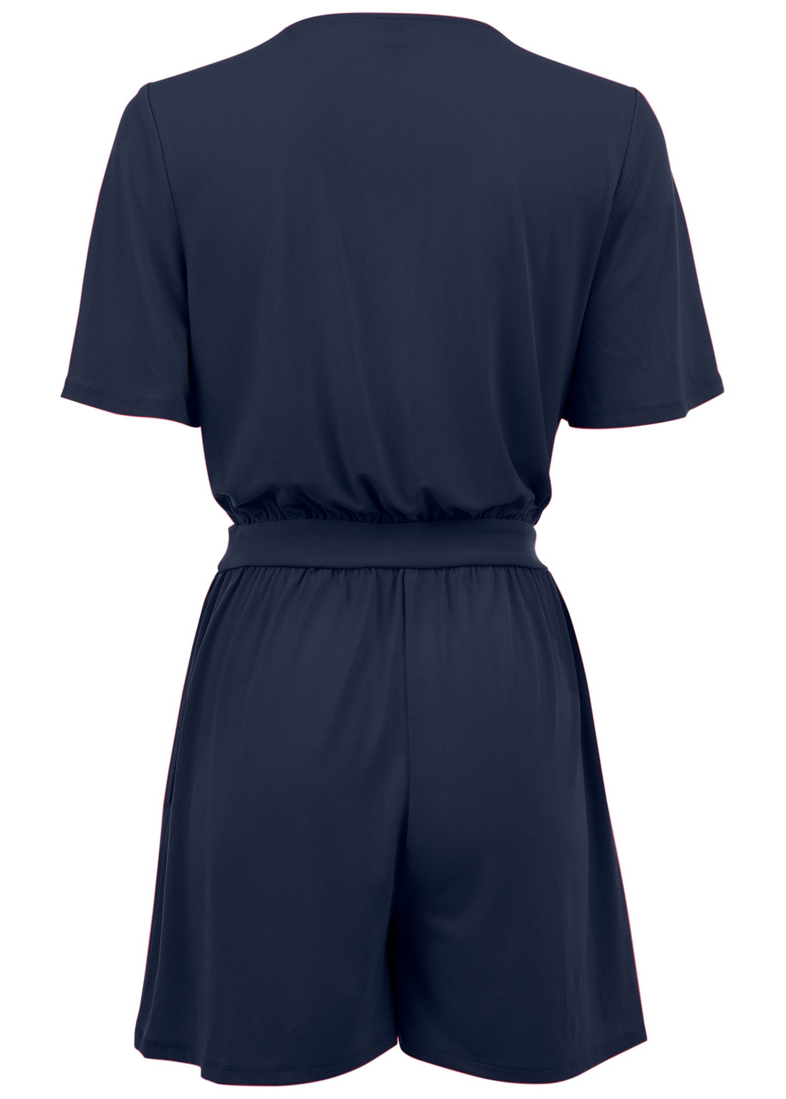 Tie Waist Romper - Navy - Image 5