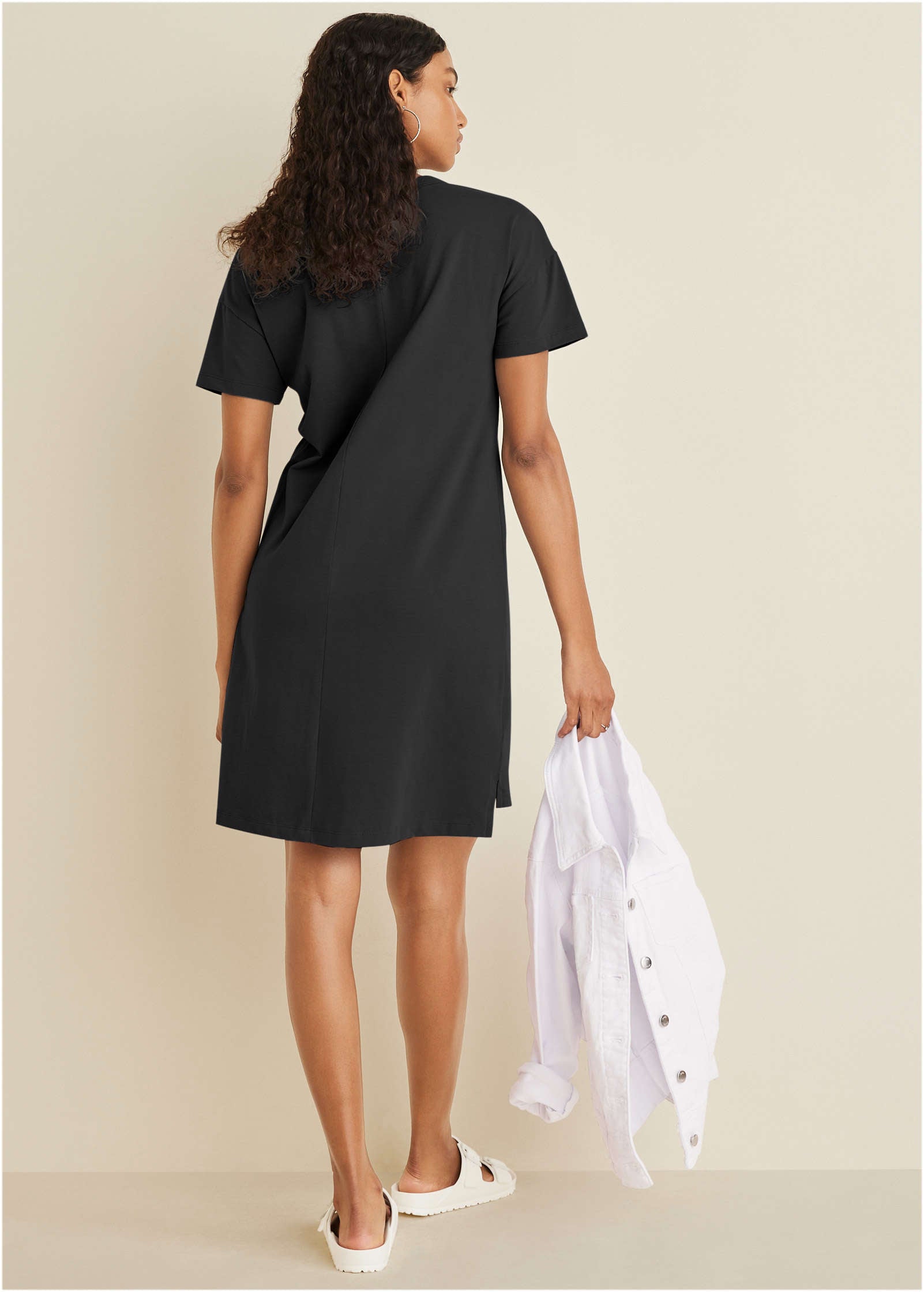 T-Shirt Dress - Jet Black - Image 2