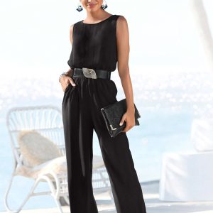 Sleeveless Jumpsuit - Black - Image 1