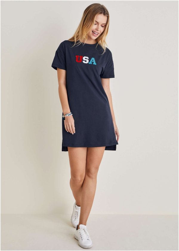 T-Shirt Dress - Black Iris USA