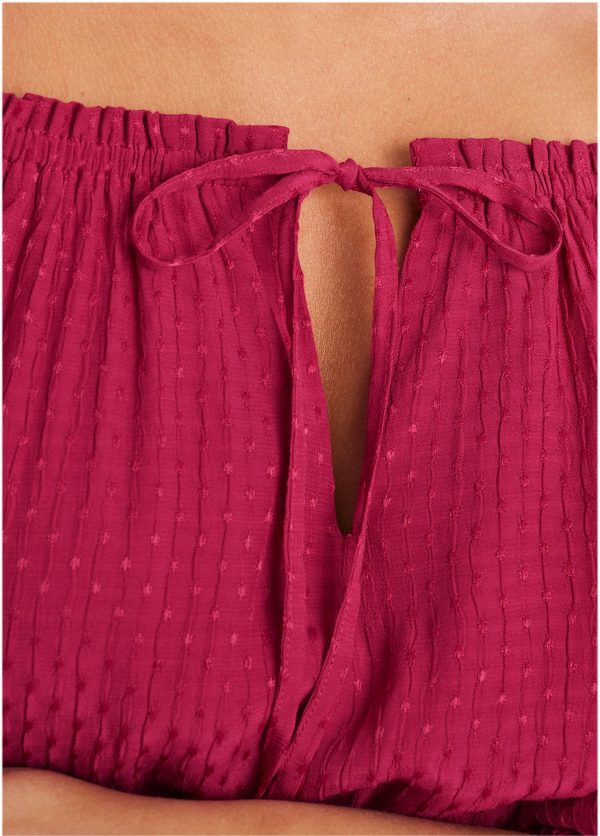 Off-The-Shoulder Jumpsuit - Persian Red