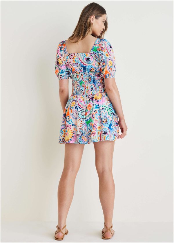 Cotton Voile Mini Dress - Fiesta Floral