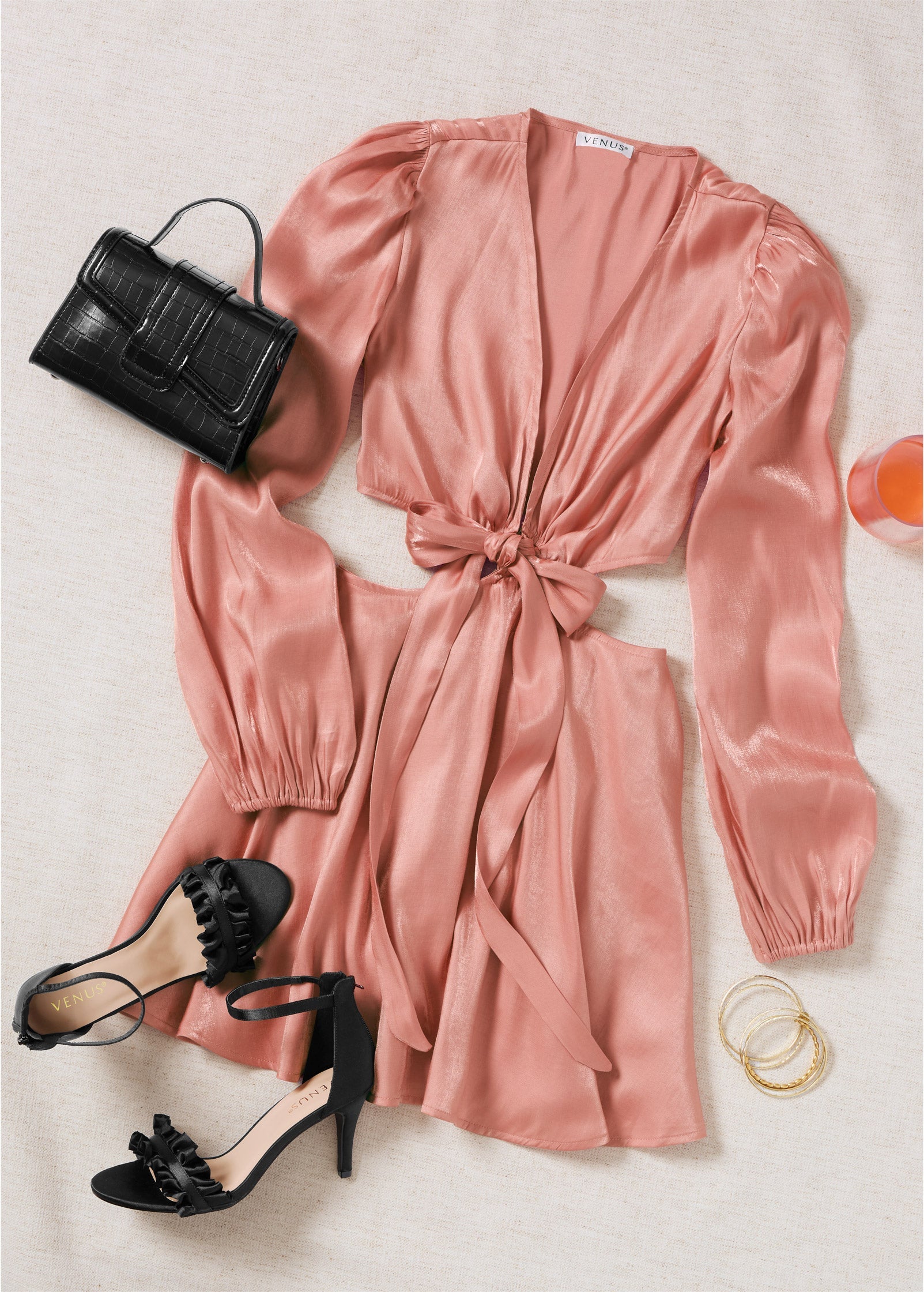Side Cutout Romper  - Rose - Image 6