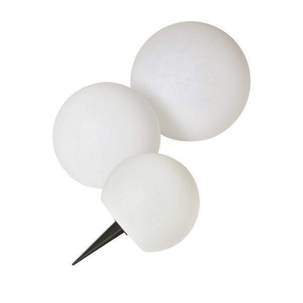 Solcelle lyskugle klar 3 stk. ?15, 20, 25 cm