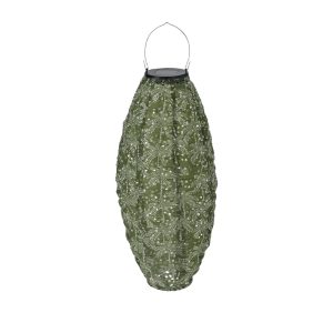 Solcellelampe olivengr?n 12 LED