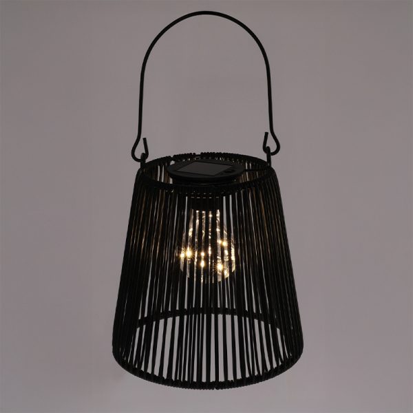 Solcelle lampe med h?ndtag sort H21 cm