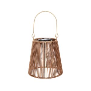 Solcelle lampe med h?ndtag brun H21 cm