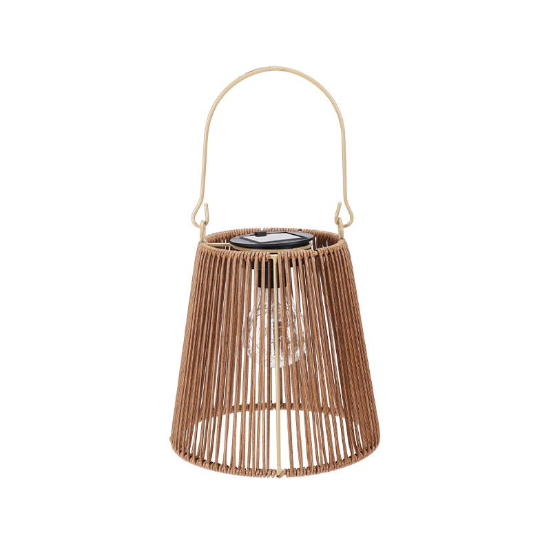 Solcelle lampe med h?ndtag brun H21 cm - Image 1